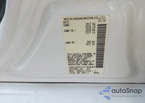 2018 Nissan Altima 2.5 S из США, поврежденный, VIN 1N4AL3AP3JC176894